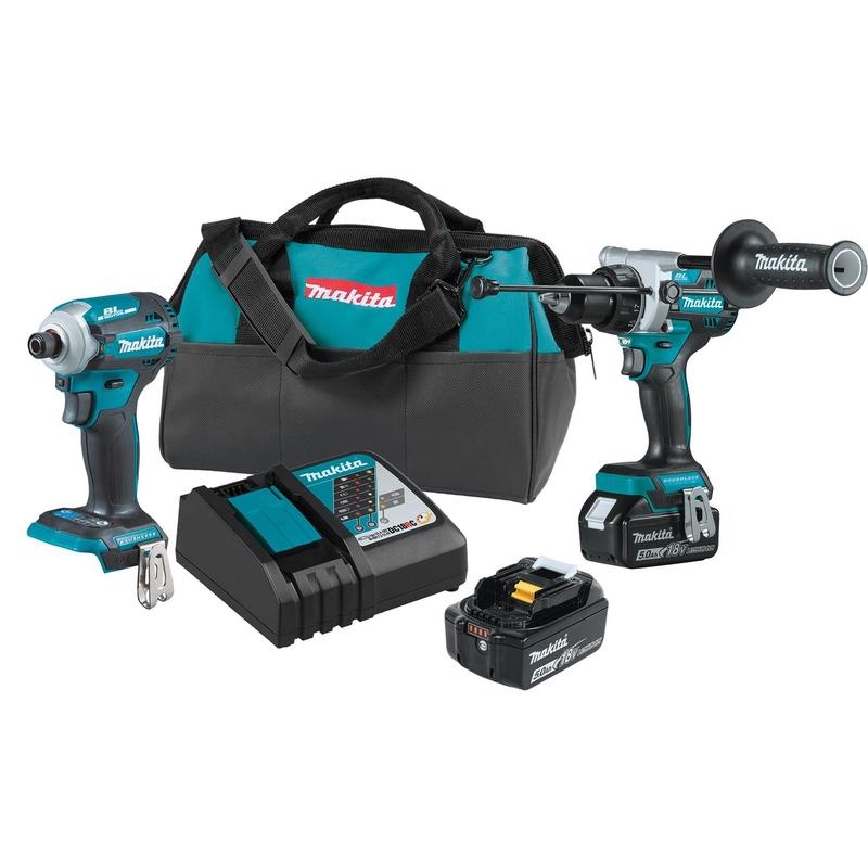 Makita XT288T LXT Brushless Combination Kit, Battery Included, 18 V, 2-Tool, Lithium-Ion Battery Teal