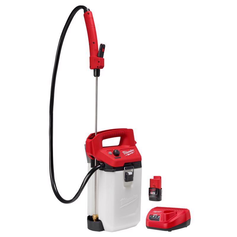 Milwaukee 2528-21G2 Garden & Pump Sprayers; Sprayer Type: Handheld Sprayer ; Tank Material: Plastic ; Volume Capacity: 2 gal ; Spray Pattern: Stream ; Chemical Safe: Yes ; Maximum Sprayer Pressure: 80psi