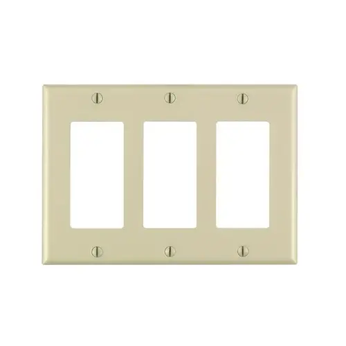 Wall Plate Decora Ivory 3 gang Thermoset Plastic GFCI/Rocker Ivory Wall Plate Decora Ivory 3 gang Thermoset Plastic GFCI/Rocker Ivory