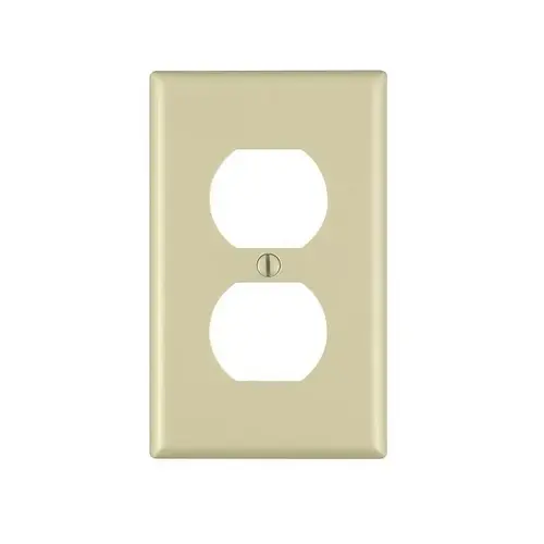 Receptacle Wallplate, 4-1/2 in L, 2-3/4 in W, 1 -Gang, Plastic, Ivory, Smooth - pack of 10 Receptacle Wallplate, 4-1/2 in L, 2-3/4 in W, 1 -Gang, Plastic, Ivory, Smooth - pack of 10