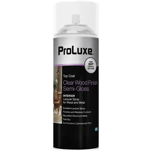 Lacquer, Semi-Gloss, Aerosol, Clear, 12.25 oz, Can