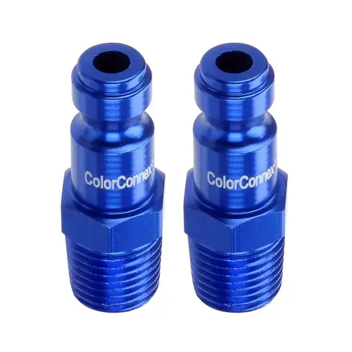 Plug, 1/4 in, MNPT, Aluminum, 2/PK Blue Plug, 1/4 in, MNPT, Aluminum, 2/PK Blue