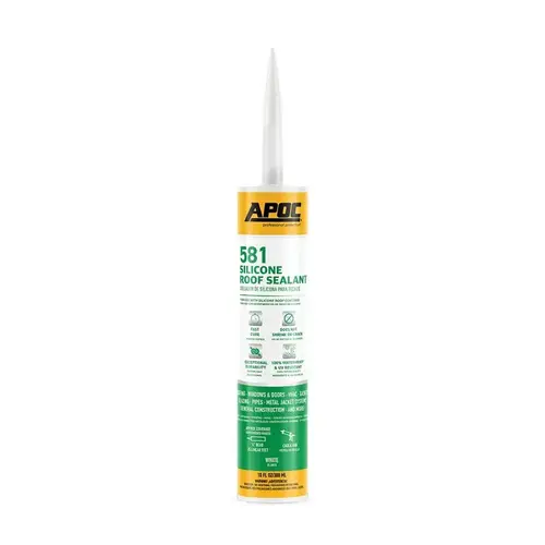 Armor Flash AP-581 Series Silicone Roof Sealant, White, Free-Flowing Paste, 10 oz, Tube Armor Flash AP-581 Series Silicone Roof Sealant, White, Free-Flowing Paste, 10 oz, Tube
