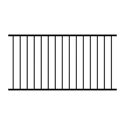 Railing Panel, 34 in OAH, Steel Rail, Textured Black Rail