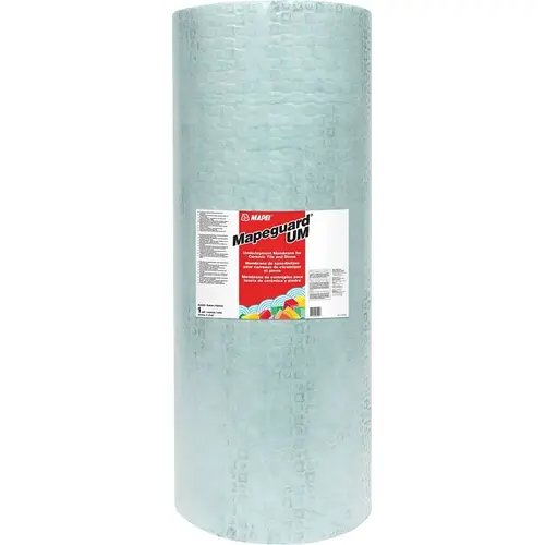 Mapeguard UM Underlayment Membrane, 323 sq-ft Coverage Area, 98.4 ft L, 39.4 in W, 1/64 in Thick Green/White Mapeguard UM Underlayment Membrane, 323 sq-ft Coverage Area, 98.4 ft L, 39.4 in W, 1/64 in Thick Green/White