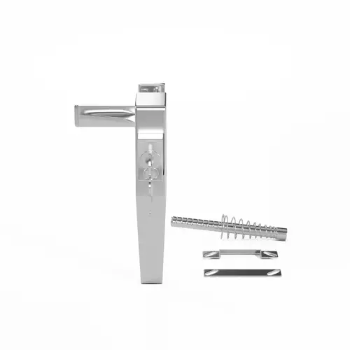 Push Button Keyed Latch Set aluminum Free Hanging Handle no Lock Out Feature fits Door 5/8 To 1-1/4in Thick Push Button Keyed Latch Set aluminum Free Hanging Handle no Lock Out Feature fits Door 5/8 To 1-1/4in Thick