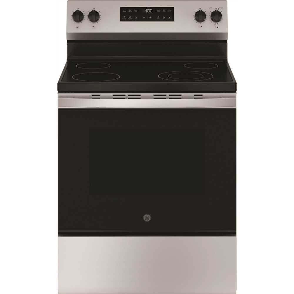 GE GRF400PVSS ENERGY STAR 30 In. 5.3 Cu. Ft. Smooth Electric SmartHQ Freestanding Ran, Steam Clean, Stainless Steel