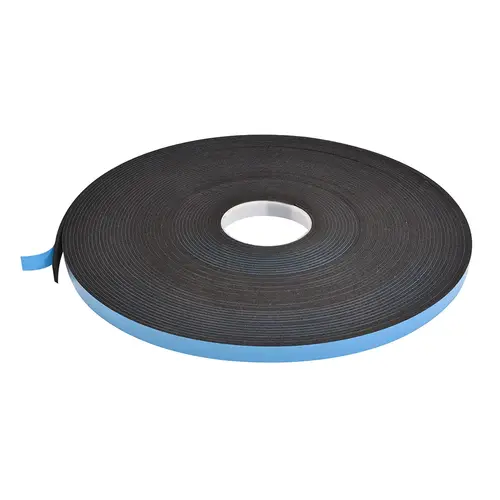 Black 1/8" x 1/2" Single Sided Foam Glazing Tape - 100 Foot Roll