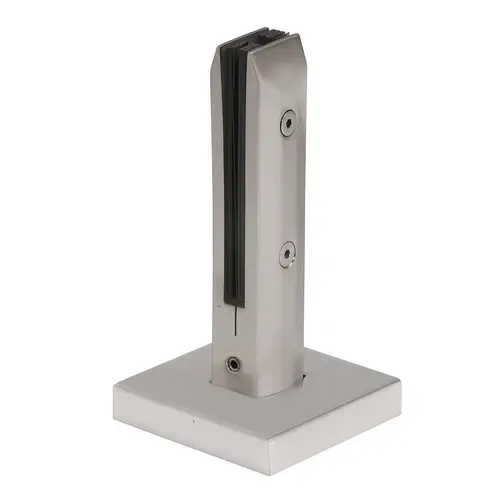 Brushed Stainless Beveled One-Piece Surface Mount Frameless Windscreen Clamp