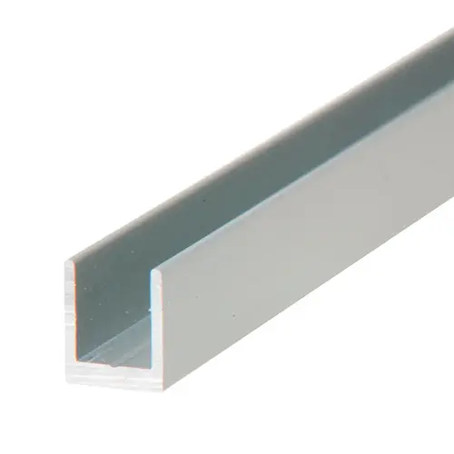 Satin Anodized 1/4" Single Aluminum U-Channel 144" Stock Length