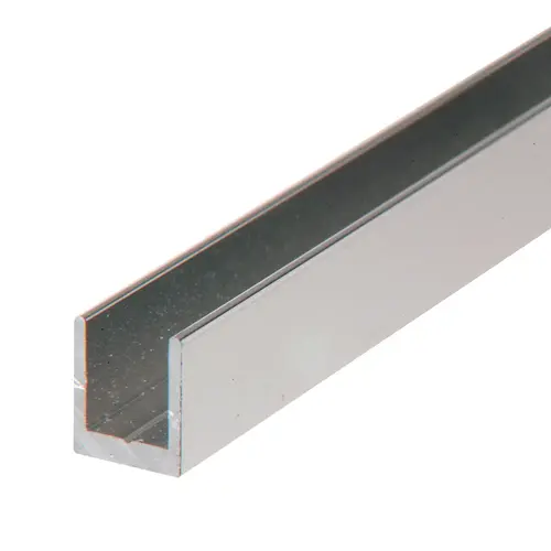 Brite Anodized 1/4" Single Aluminum U-Channel 144" Stock Length