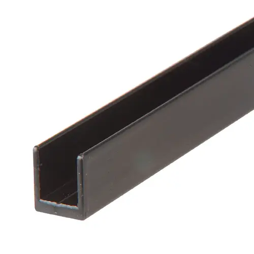 Black 1/4" Single Aluminum U-Channel 144" Stock Length
