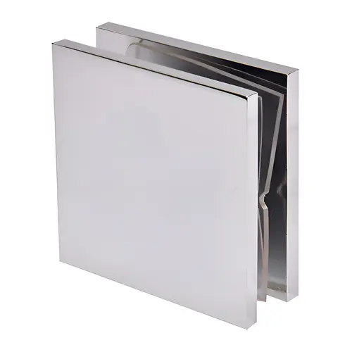 Chrome Square Style Hole-in-Glass Fixed Panel U-Clamp