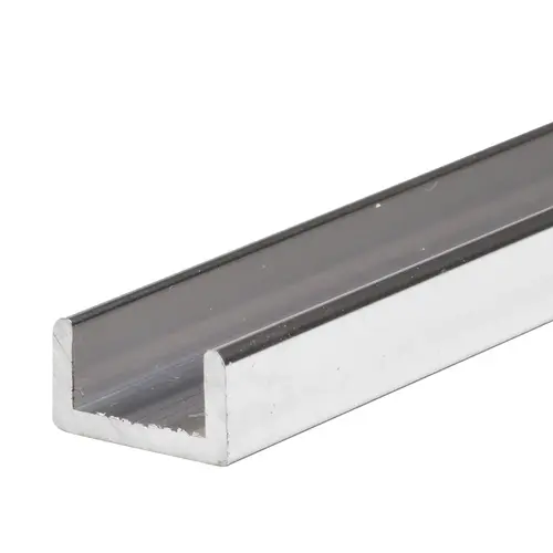 Brite Anodized Frameless Shower Door Aluminum Regular U-Channel for 1/2" Thick Glass - 95" Stock Length Brite Anodized Frameless Shower Door Aluminum Regular U-Channel for 1/2" Thick Glass - 95" Stock Length