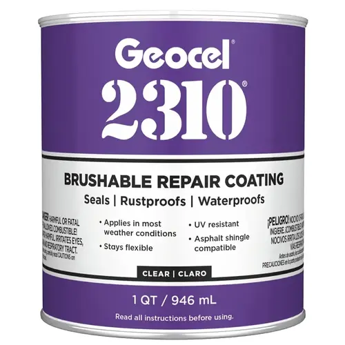 2310 Series Repair Coating, Liquid, Crystal Clear, 1 qt, Can 2310 Series Repair Coating, Liquid, Crystal Clear, 1 qt, Can