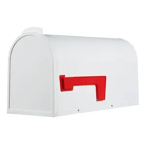 PRO-DF P9220B Curbside Mailbox, 9 cu-in, Plastic, 7 in W, 19-1/2 in D, 10 in H, White