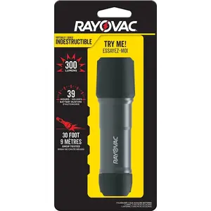 Rayovac DIY3AAA-B Indestructible Industrial Grade 3AAA 250 Lumens Flashlight Black