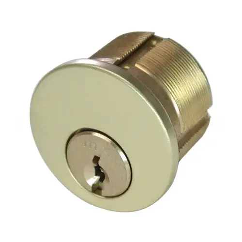 Keyed Alike K2 1-1/8" Mortise Cylinder with Schlage C Keyway and Straight Cam Bright Brass Finish Keyed Alike K2 1-1/8" Mortise Cylinder with Schlage C Keyway and Straight Cam Bright Brass Finish