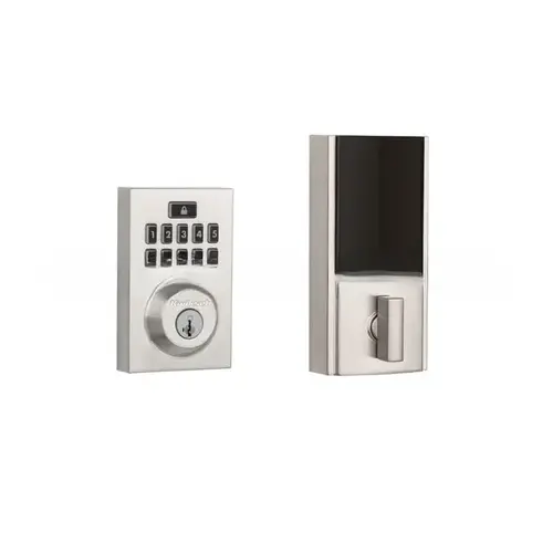 Contemporary Smartcode Keypad Electronic Deadbolt SmartKey with RCAL Latch and RCS Strike Satin Nickel Finish Contemporary Smartcode Keypad Electronic Deadbolt SmartKey with RCAL Latch and RCS Strike Satin Nickel Finish