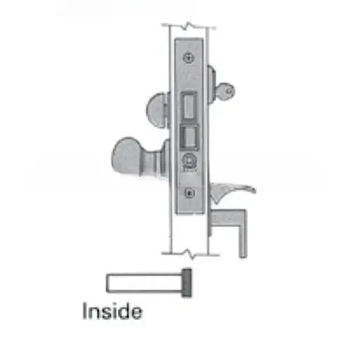 Right Hand Reverse Emergency Egress Entry Handleset by Knob 2-3/4" Backset Mortise Lock Body Antique Brass Finish Right Hand Reverse Emergency Egress Entry Handleset by Knob 2-3/4" Backset Mortise Lock Body Antique Brass Finish
