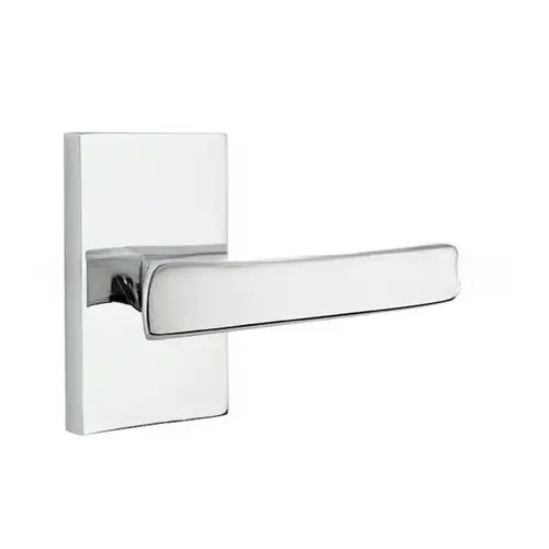 Geneva Lever Right Hand Privacy With Modern Rectangular Rose Bright Chrome Finish Geneva Lever Right Hand Privacy With Modern Rectangular Rose Bright Chrome Finish