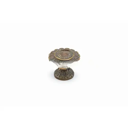 1-1/2" French Court Cabinet Knob Monticello Brass Finish