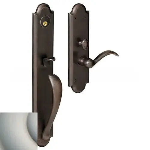 Boulder Full Escutcheon Left Hand Single Cylinder Entry Mortise Trim Lifetime Satin Nickel Finish Boulder Full Escutcheon Left Hand Single Cylinder Entry Mortise Trim Lifetime Satin Nickel Finish