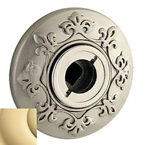 2" Privacy Rose Pair Unlacquered Brass Finish