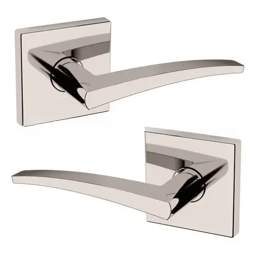 Preconfigured L022 Lever with R017 Rose Passage Lock with 2-3/8" Backset and Full Lip Strike Lifetime Bright Nickel Finish Preconfigured L022 Lever with R017 Rose Passage Lock with 2-3/8" Backset and Full Lip Strike Lifetime Bright Nickel Finish