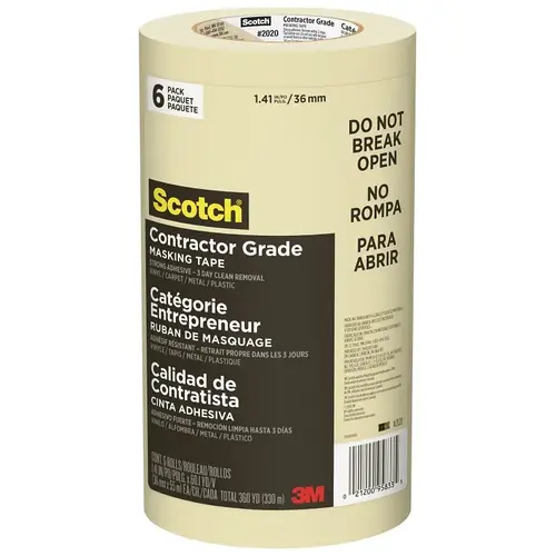 2020-36A-CP Tan Masking Tape - 1.41" Width x 60.1 yd Length 2020-36A-CP Tan Masking Tape - 1.41" Width x 60.1 yd Length