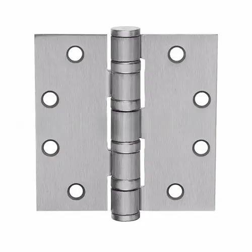 MacPro 4-1/2" x 4-1/2" Heavy Weight Five Knuckle Square Corner Ball Bearing Hinge with Non Removable Pin # 76375 Satin Chrome Finish