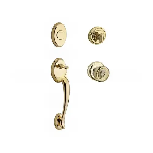 Full Dummy Columbus Handleset Traditional Knob and Traditional Round Rose Lifetime Brass Finish Full Dummy Columbus Handleset Traditional Knob and Traditional Round Rose Lifetime Brass Finish