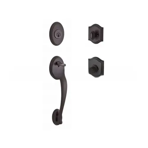 Single Cylinder Columbus Handleset Right Hand Curve Lever and Traditional Arch Rose with 6AL Latch and Dual Strike Venetian Bronze Finish Single Cylinder Columbus Handleset Right Hand Curve Lever and Traditional Arch Rose with 6AL Latch and Dual Strike Venetian Bronze Finish