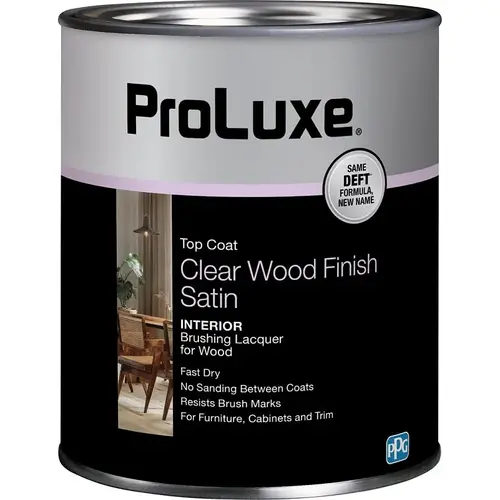 Deft Satin Interior Clear Wood Finish Brushing Lacquer - Quart