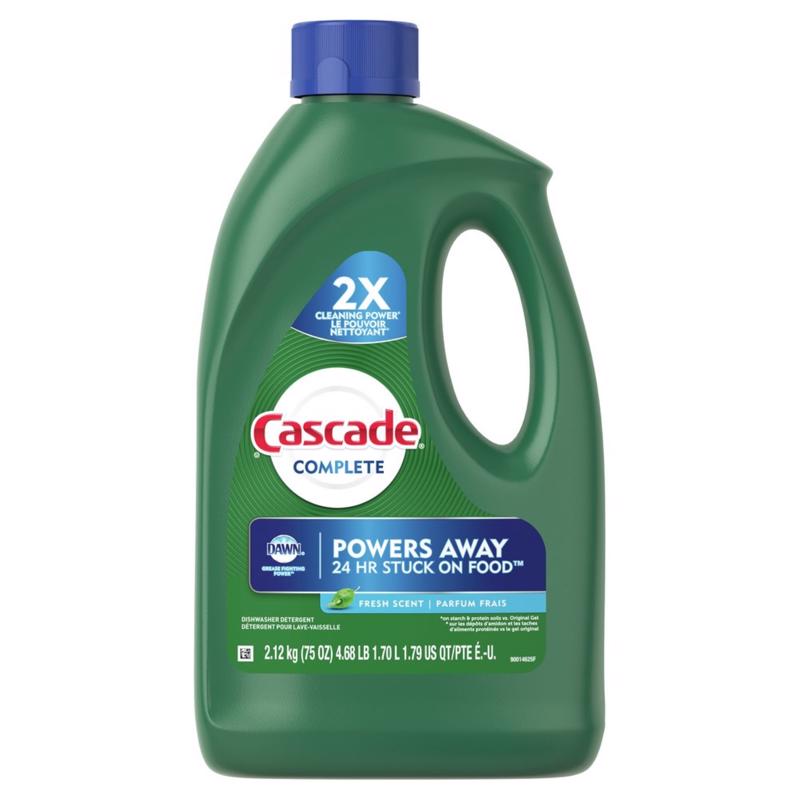 CASCADE 33840 Automatic Dishwasher Detergent Gel, Fresh Scent, 75-oz.
