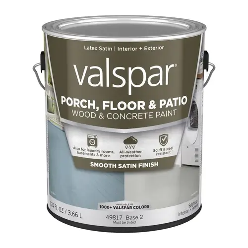 Floor and Patio Coating Porch, Floor & Patio Wood & Concrete Paint Satin Clear Base 2 1 gal Clear - pack of 4 Floor and Patio Coating Porch, Floor & Patio Wood & Concrete Paint Satin Clear Base 2 1 gal Clear - pack of 4