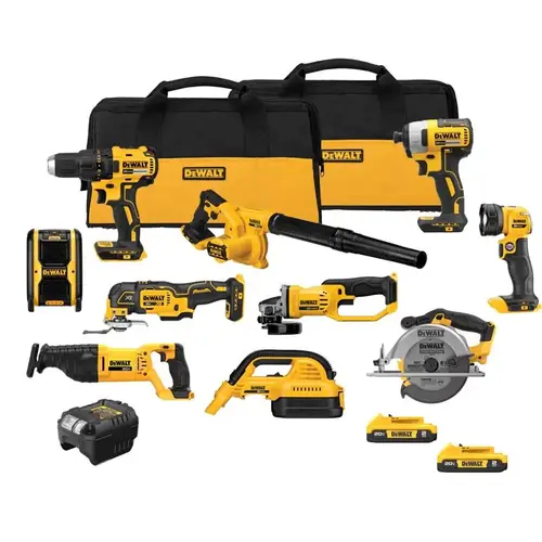 Cordless Combination Tool Kit, 10-Tool, 20V MAX*, Incl 6 Tools/Vacuum/Work Light/Speaker/Batteries/Charger/Bags Cordless Combination Tool Kit, 10-Tool, 20V MAX*, Incl 6 Tools/Vacuum/Work Light/Speaker/Batteries/Charger/Bags