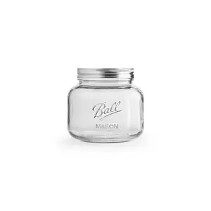 Ball 2176669 Decorative Mason Jar, 64 oz, Glass/Stainless Steel