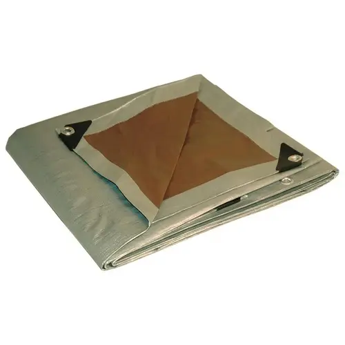 Tarp 10 ft. W X 10 ft. L Heavy Duty Polyethylene Brown/Silver Brown/Silver Tarp 10 ft. W X 10 ft. L Heavy Duty Polyethylene Brown/Silver Brown/Silver