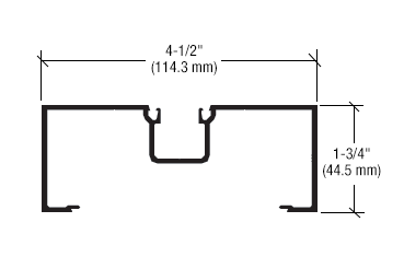 CRL-U.S. Aluminum J45211 4-1/2" Open Back Vertical Mullion, Clear Anodized - 24'-2" Stock Length
