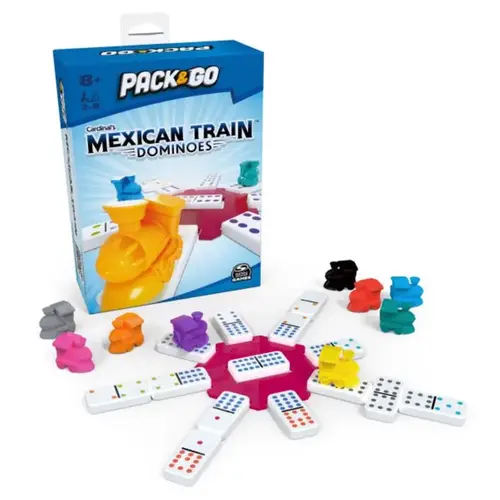 Dominoes Board Game Pack & Go Mexican Train Multicolored Multicolored
