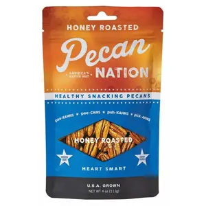 Pecan Nation PNHR4.8 Pecans Honey Roasted 4 oz Bagged