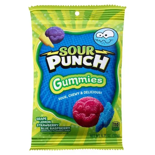 Sour Gummie Candy Assorted 6.75 oz