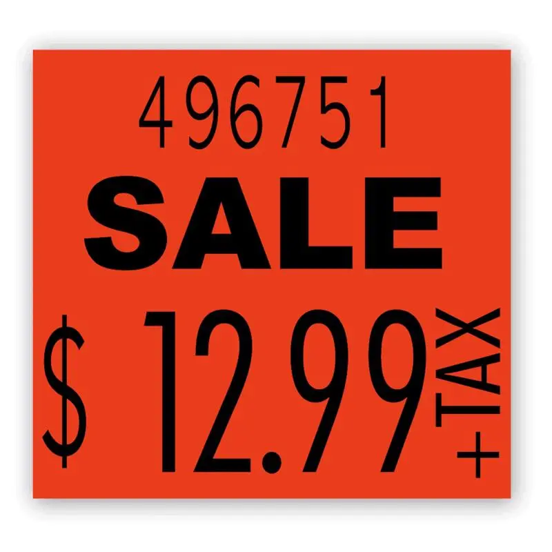 MONARCH Price Label Miscellaneous Labels Adhesive Backed Red 1750 each Red 1136RS