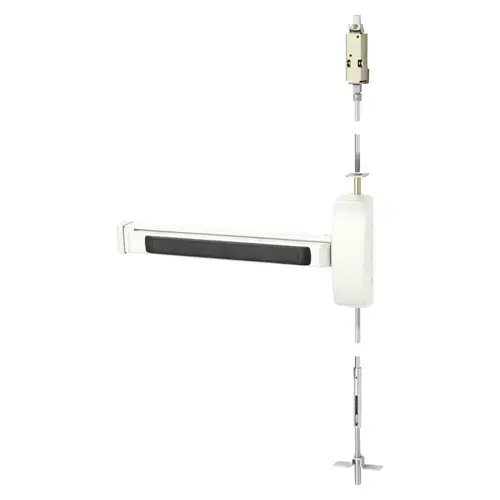 Concealed Vertical Rod Exit Device White Suede Powder Coat Concealed Vertical Rod Exit Device White Suede Powder Coat