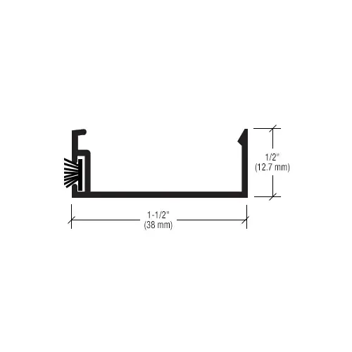 Door Stop with Weatherseal - 21'-2", Clear Anodized Class 1 - 254" Stock Length