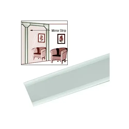 Clear 3" x 100" Beveled Mirror Strips- 25 PK Clear 3" x 100" Beveled Mirror Strips- 25 PK