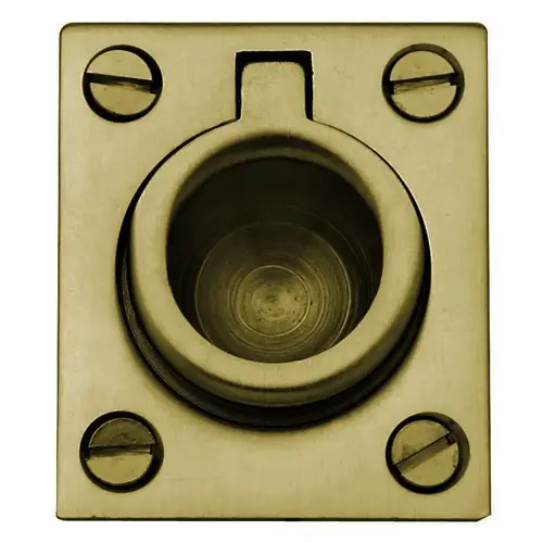 Flush Ring Pull Satin Brass with Brown Finish Flush Ring Pull Satin Brass with Brown Finish