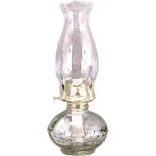 Oil Lamp Complete Set Clear Glass Princess Style