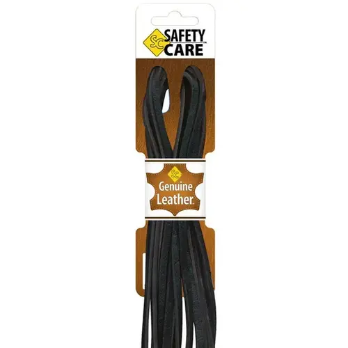 Safety Care Heavy Duty Leather Shoe Laces - 72" Black Safety Care Heavy Duty Leather Shoe Laces - 72" Black